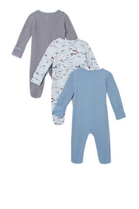 3Pack of  NAUTICAL Sleepsuits