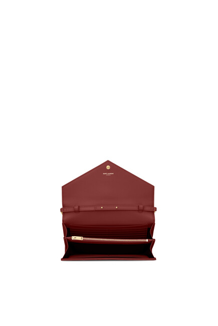 حقيبة صغيرة بسلسلة جلد غران دي بودريه محفور بشعار الماركة