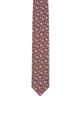 ربطة عنق حرير بنقشة زهور
