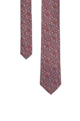 ربطة عنق حرير بنقشة زهور